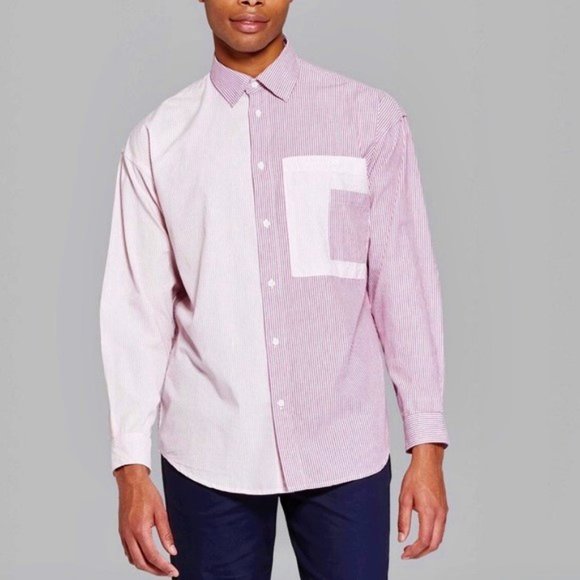 Original Use Striped Double Pocket Long Sleeve Shirt * - Picture 1 of 10